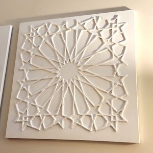 NEW Sculptural Painting Alhambra Rosette Star 3D Large Wall Hanging Artist Sign